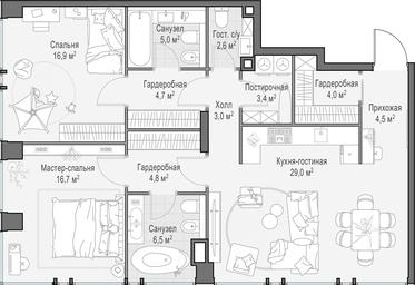 1-BD Apartment Sale, 101.4 sq. m. at Life Time, Sergeya Makeyeva Street, вл11/9с1-10, Moscow, Russia #3 1-BD Apartment Sale, 101.4 sq. m. at Life Time, Sergeya Makeyeva Street, вл11/9с1-10, Moscow, Russia #3