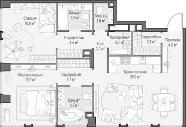 1-BD Apartment Sale, 100.1 sq. m. at Life Time, Sergeya Makeyeva Street, вл11/9с1-10, Moscow, Russia #3 1-BD Apartment Sale, 100.1 sq. m. at Life Time, Sergeya Makeyeva Street, вл11/9с1-10, Moscow, Russia #3