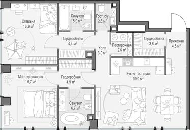 1-BD Apartment Sale, 100.5 sq. m. at Life Time, Sergeya Makeyeva Street, вл11/9с1-10, Moscow, Russia #3