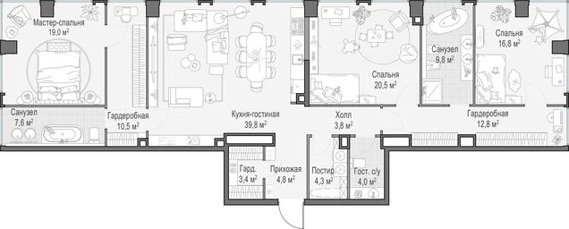 4-BD Apartment Sale, 158平方米 at Life Time, Sergeya Makeyeva Street, вл11/9с1-10, Moscow, Russia #2 4-BD Apartment Sale, 158平方米 at Life Time, Sergeya Makeyeva Street, вл11/9с1-10, Moscow, Russia #2