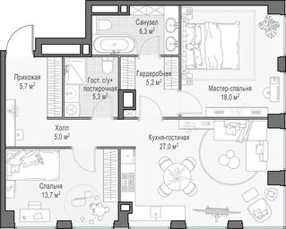 Продажа 1-комн. квартиры, 86,9 м² в ЖК «Роскошный квартал LIFE TIME (ЛАЙФ ТАЙМ)», улица Сергея Макеева, вл11/9с1-10, Москва, Россия #2 Продажа 1-комн. квартиры, 86,9 м² в ЖК «Роскошный квартал LIFE TIME (ЛАЙФ ТАЙМ)», улица Сергея Макеева, вл11/9с1-10, Москва, Россия #2