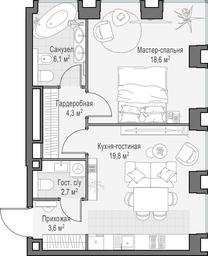 1-BD Apartment Sale, 55.5 sq. m. at Life Time, Sergeya Makeyeva Street, вл11/9с1-10, Moscow, Russia #2