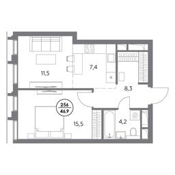 2-BD Apartment Sale, 46.9平方米 at Dom56, Fridrikha Engelsa Street, 56с1, Moscow, Russia #2 2-BD Apartment Sale, 46.9平方米 at Dom56, Fridrikha Engelsa Street, 56с1, Moscow, Russia #2