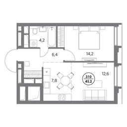 2-BD Apartment Sale, 45.2 sq. m. at Dom56, Fridrikha Engelsa Street, 56с1, Moscow, Russia #3