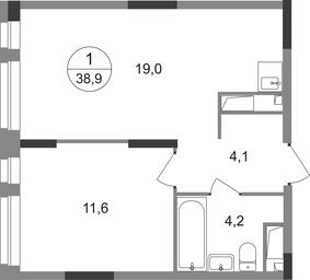 Apartment Sale, 38.9 sq. m. at Pervyi Moskovskiy, ulitsa Bianki, 1, Moskovskiy, Moscow, Russia #2 Apartment Sale, 38.9 sq. m. at Pervyi Moskovskiy, ulitsa Bianki, 1, Moskovskiy, Moscow, Russia #2