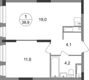 Apartment Sale, 38.9 sq. m. at Pervyi Moskovskiy, ulitsa Bianki, 1, Moskovskiy, Moscow, Russia #2 Apartment Sale, 38.9 sq. m. at Pervyi Moskovskiy, ulitsa Bianki, 1, Moskovskiy, Moscow, Russia #2