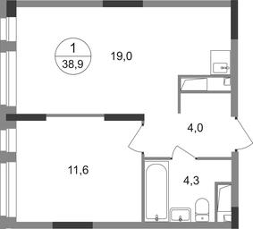 Apartment Sale, 38.9平方米 at Pervyi Moskovskiy, ulitsa Bianki, 1, Moskovskiy, Moscow, Russia #2 Apartment Sale, 38.9平方米 at Pervyi Moskovskiy, ulitsa Bianki, 1, Moskovskiy, Moscow, Russia #2