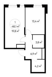 Apartment Sale, 48.1 sq. m. at Pervyi Moskovskiy, ulitsa Bianki, 1, Moskovskiy, Moscow, Russia #2 Apartment Sale, 48.1 sq. m. at Pervyi Moskovskiy, ulitsa Bianki, 1, Moskovskiy, Moscow, Russia #2