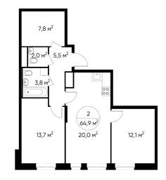 2-BD Apartment Sale, 64.9 sq. m. at Pervyi Moskovskiy, ulitsa Bianki, 1, Moskovskiy, Moscow, Russia #2 2-BD Apartment Sale, 64.9 sq. m. at Pervyi Moskovskiy, ulitsa Bianki, 1, Moskovskiy, Moscow, Russia #2