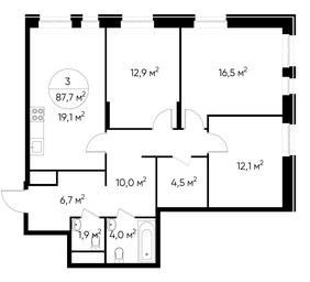 3-BD Apartment Sale, 87.7 sq. m. at Pervyi Moskovskiy, ulitsa Bianki, 1, Moskovskiy, Moscow, Russia #2 3-BD Apartment Sale, 87.7 sq. m. at Pervyi Moskovskiy, ulitsa Bianki, 1, Moskovskiy, Moscow, Russia #2