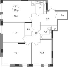 3-BD Apartment Sale, 87平方米 at Pervyi Moskovskiy, ulitsa Bianki, 1, Moskovskiy, Moscow, Russia #2 3-BD Apartment Sale, 87平方米 at Pervyi Moskovskiy, ulitsa Bianki, 1, Moskovskiy, Moscow, Russia #2
