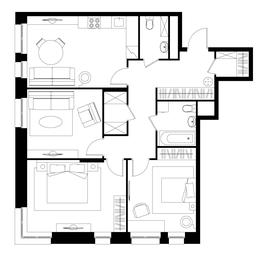 3-BD Apartment Sale, 87平方米 at Pervyi Moskovskiy, ulitsa Bianki, 1, Moskovskiy, Moscow, Russia #4