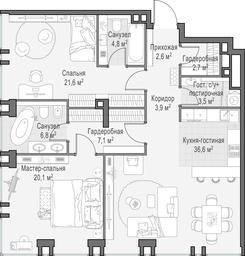 2-BD Apartment Sale, 110.2 sq. m. at Life Time, Sergeya Makeyeva Street, вл11/9с1-10, Moscow, Russia #2 2-BD Apartment Sale, 110.2 sq. m. at Life Time, Sergeya Makeyeva Street, вл11/9с1-10, Moscow, Russia #2