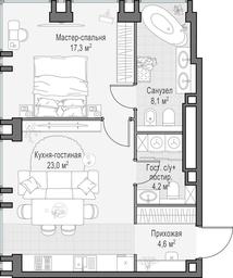 1-BD Apartment Sale, 57.4 sq. m. at Life Time, Sergeya Makeyeva Street, вл11/9с1-10, Moscow, Russia #2