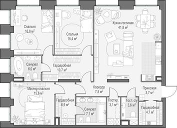 2-BD Apartment Sale, 143.6 sq. m. at Life Time, Sergeya Makeyeva Street, вл11/9с1-10, Moscow, Russia #4