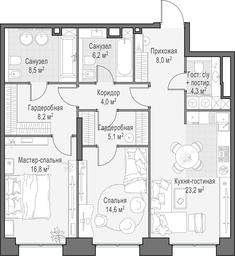 1-BD Apartment Sale, 99.5 sq. m. at Life Time, Sergeya Makeyeva Street, вл11/9с1-10, Moscow, Russia #2 1-BD Apartment Sale, 99.5 sq. m. at Life Time, Sergeya Makeyeva Street, вл11/9с1-10, Moscow, Russia #2