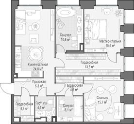 1-BD Apartment Sale, 106.2平方米 at Life Time, Sergeya Makeyeva Street, вл11/9с1-10, Moscow, Russia #2 1-BD Apartment Sale, 106.2平方米 at Life Time, Sergeya Makeyeva Street, вл11/9с1-10, Moscow, Russia #2