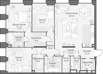 2-BD Apartment Sale, 144.2 sq. m. at Life Time, Sergeya Makeyeva Street, вл11/9с1-10, Moscow, Russia #2 2-BD Apartment Sale, 144.2 sq. m. at Life Time, Sergeya Makeyeva Street, вл11/9с1-10, Moscow, Russia #2