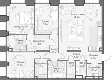 2-BD Apartment Sale, 144.2 sq. m. at Life Time, Sergeya Makeyeva Street, вл11/9с1-10, Moscow, Russia #2