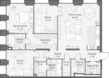 2-BD Apartment Sale, 143.8 sq. m. at Life Time, Sergeya Makeyeva Street, вл11/9с1-10, Moscow, Russia #3