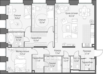 2-BD Apartment Sale, 143.5 sq. m. at Life Time, Sergeya Makeyeva Street, вл11/9с1-10, Moscow, Russia #4