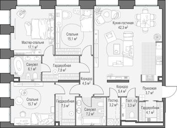 2-BD Apartment Sale, 143.5 sq. m. at Life Time, Sergeya Makeyeva Street, вл11/9с1-10, Moscow, Russia #2