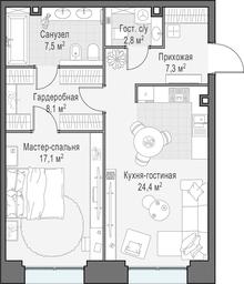 1-BD Apartment Sale, 67.1 sq. m. at Life Time, Sergeya Makeyeva Street, вл11/9с1-10, Moscow, Russia #2 1-BD Apartment Sale, 67.1 sq. m. at Life Time, Sergeya Makeyeva Street, вл11/9с1-10, Moscow, Russia #2