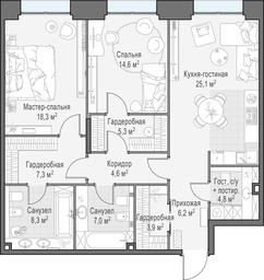 1-BD Apartment Sale, 105.8 sq. m. at Life Time, Sergeya Makeyeva Street, вл11/9с1-10, Moscow, Russia #2 1-BD Apartment Sale, 105.8 sq. m. at Life Time, Sergeya Makeyeva Street, вл11/9с1-10, Moscow, Russia #2
