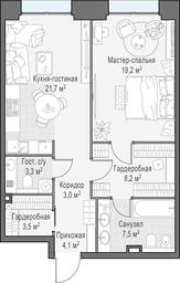 1-BD Apartment Sale, 70.7 sq. m. at Life Time, Sergeya Makeyeva Street, вл11/9с1-10, Moscow, Russia #2