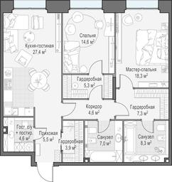 1-BD Apartment Sale, 106.8 sq. m. at Life Time, Sergeya Makeyeva Street, вл11/9с1-10, Moscow, Russia #2 1-BD Apartment Sale, 106.8 sq. m. at Life Time, Sergeya Makeyeva Street, вл11/9с1-10, Moscow, Russia #2