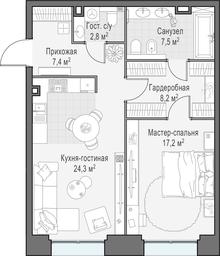 1-BD Apartment Sale, 67.1 sq. m. at Life Time, Sergeya Makeyeva Street, вл11/9с1-10, Moscow, Russia #2 1-BD Apartment Sale, 67.1 sq. m. at Life Time, Sergeya Makeyeva Street, вл11/9с1-10, Moscow, Russia #2