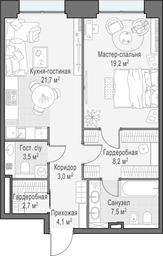 1-BD Apartment Sale, 70.3 sq. m. at Life Time, Sergeya Makeyeva Street, вл11/9с1-10, Moscow, Russia #2 1-BD Apartment Sale, 70.3 sq. m. at Life Time, Sergeya Makeyeva Street, вл11/9с1-10, Moscow, Russia #2