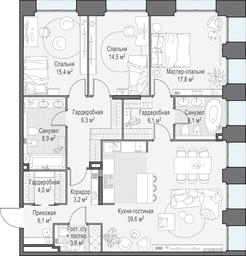 2-BD Apartment Sale, 135.4 sq. m. at Life Time, Sergeya Makeyeva Street, вл11/9с1-10, Moscow, Russia #2