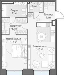 1-BD Apartment Sale, 67.4 sq. m. at Life Time, Sergeya Makeyeva Street, вл11/9с1-10, Moscow, Russia #2