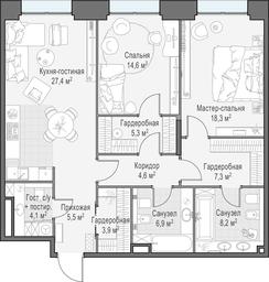 1-BD Apartment Sale, 106.7 sq. m. at Life Time, Sergeya Makeyeva Street, вл11/9с1-10, Moscow, Russia #2 1-BD Apartment Sale, 106.7 sq. m. at Life Time, Sergeya Makeyeva Street, вл11/9с1-10, Moscow, Russia #2