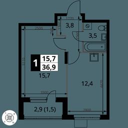 Продажа 1-комн. квартиры, 36,9 м² в ЖК «Первый Донской», жилой микрорайон Сапроново, деревня Сапроново, Ленинский городской округ, Московская область, Россия #2