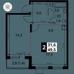 Продажа 2-комн. квартиры, 49,5 м² в ЖК «Первый Донской», жилой микрорайон Сапроново, деревня Сапроново, Ленинский городской округ, Московская область, Россия #2 Продажа 2-комн. квартиры, 49,5 м² в ЖК «Первый Донской», жилой микрорайон Сапроново, деревня Сапроново, Ленинский городской округ, Московская область, Россия #2