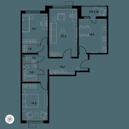 3-BD Apartment Sale, 84.1 sq. m. at Yzhnaya Bitsa, Yuzhnaya Bitsa Residential Complex, posyolok Bittsa, Leninskiy City District, Moscow Region, Russia #3