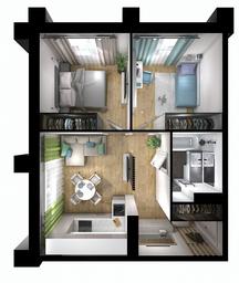 1-BD Apartment Sale, 47.92 sq. m. at Kvartal Rumyantsevo, ulitsa Admirala Kornilova, с1, Mosrentgen Settlement, Moscow, Russia #4