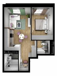 1-BD Apartment Sale, 40.04 sq. m. at Kvartal Rumyantsevo, ulitsa Admirala Kornilova, с1, Mosrentgen Settlement, Moscow, Russia #4