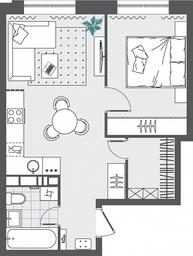 1-BD Apartment Sale, 40.04 sq. m. at Kvartal Rumyantsevo, ulitsa Admirala Kornilova, с1, Mosrentgen Settlement, Moscow, Russia #3