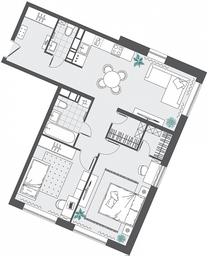 2-BD Apartment Sale, 68.27 sq. m. at Kvartal Rumyantsevo, ulitsa Admirala Kornilova, с1, Mosrentgen Settlement, Moscow, Russia #4