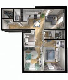 2-BD Apartment Sale, 68.27 sq. m. at Kvartal Rumyantsevo, ulitsa Admirala Kornilova, с1, Mosrentgen Settlement, Moscow, Russia #4