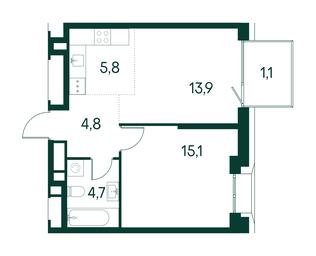 1-BD Apartment Sale, 45.4 sq. m. at Primavera, Volokolamskoye Highway, вл67, Moscow, Russia #2