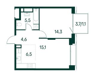 1-BD Apartment Sale, 47.1平方米 at Primavera, Volokolamskoye Highway, вл67, Moscow, Russia #3 1-BD Apartment Sale, 47.1平方米 at Primavera, Volokolamskoye Highway, вл67, Moscow, Russia #3