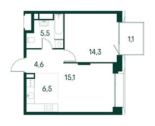 1-BD Apartment Sale, 47.1平方米 at Primavera, Volokolamskoye Highway, вл67, Moscow, Russia #2 1-BD Apartment Sale, 47.1平方米 at Primavera, Volokolamskoye Highway, вл67, Moscow, Russia #2