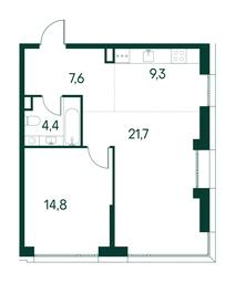 1-BD Apartment Sale, 57.8 sq. m. at Primavera, Volokolamskoye Highway, вл67, Moscow, Russia #2