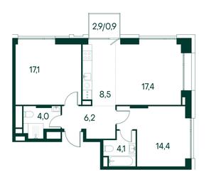 2-BD Apartment Sale, 72.6 sq. m. at Primavera, Volokolamskoye Highway, вл67, Moscow, Russia #3