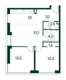 2-BD Apartment Sale, 63.2 sq. m. at Primavera, Volokolamskoye Highway, вл67, Moscow, Russia #3