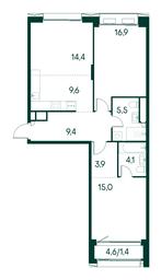 2-BD Apartment Sale, 80.2平方米 at Primavera, Volokolamskoye Highway, вл67, Moscow, Russia #4